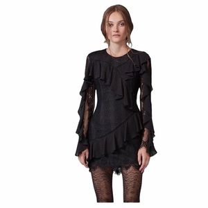 Anthropologie Lace mini dress Black Small NWOT